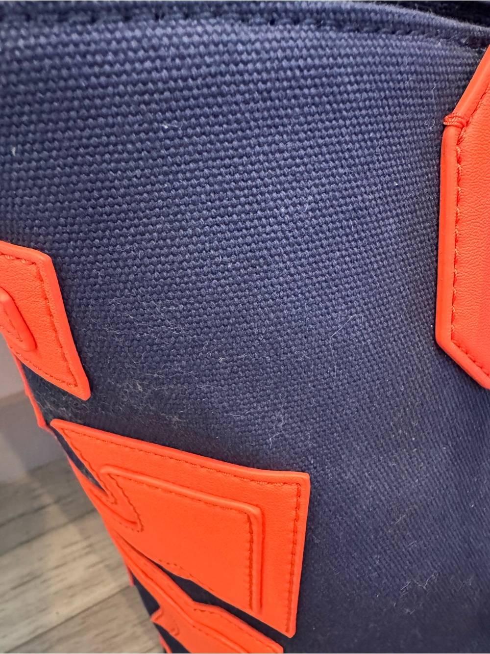 Tory Burch Navy & Bright Orange Tote Bag and sandals size 10 - Picture 7 of 7